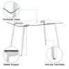Gulches 51" Rectangular Tempered Glass Dining Table - 0.31" Thick Top, Plated Metal Legs, Seats 4-6, Multi-Use - 4 of 4