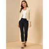 INSPIRE CHIC Women's Open Front Office Long Sleeve Lightweight Printed Floral Crop Suit Blazer - 3 of 4