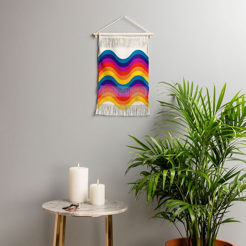 Showmemars Wavy Retro Rainbow Fiber Wall Hanging - Society6, 2 of 4