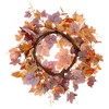 Vickerman 16" Artificial Orange Fall Maple Leaf Candle Ring Wreath. - 3 of 4