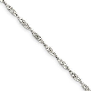 Black Bow Jewelry 2.25mm Sterling Silver, Solid Singapore Chain Necklace - 1 of 4