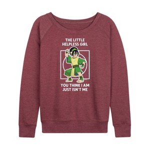 Women's - Avatar: The Last Airbender - Toph Lightweight French Terry Wide Neck Long Sleeve Shirt - 1 of 4