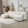 KWPZQEB Modular Cloud Sofa, Corduroy Floor Sofa with Pillows, Comfy Cloud Couch, Modular Sectional Sofa for Living Room, White - 3 of 4