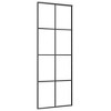 vidaXL Sliding Door Black 29.9"x80.7" ESG Glass and Aluminum - 2 of 4