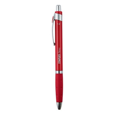 Staples REVU RETR BP PEN 1.2 RED 12PK 2496310