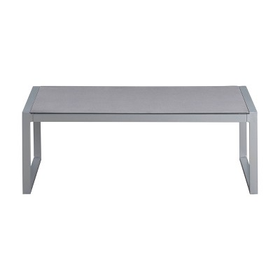 Tropez Pebbled Glass Outdoor Coffee Table - French Gray - Adore Decor