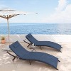 ALAULM Patio Chaise Lounge Set 3 Pieces Outdoor Lounge Chair,Rattan Reclining Chair Adjustable Backrest - 2 of 4