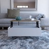 Lift-Top Coffee Table with Hidden Storage and Wheels ¨C Ideal for Living Room or Entertainment Areas - 2 of 4