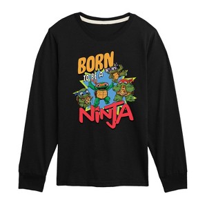 Boys' - Teenage Mutant Ninja Turtles Mutant Mayhem - Born To Be A Ninja Long Sleeve Graphic T-Shirt - 1 of 3
