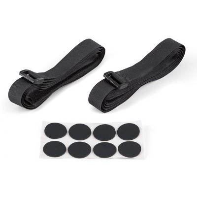 28-Inch Black Glass and MDF Speaker Stands with Cable Management