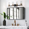 Modern 4-Light Bathroom Vanity Light Fixture, Black and Gold Wall Sconce with Clear Glass Shades - 3 of 4