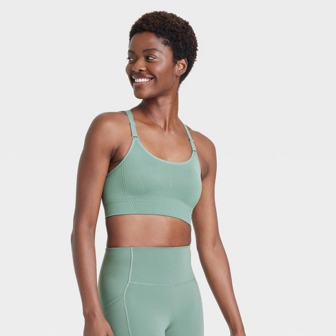 Women's Seamless Medium Support Cami Midline Sports Bra - All In Motion™  Green XL