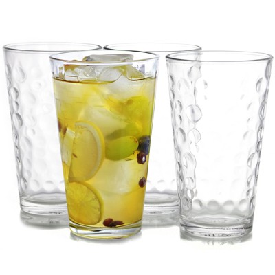 Gibson Everyday Fruita Decorated 16 Oz. Glass Tumblers Drinking Glasses Set  Of 5