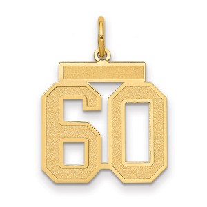 Black Bow Jewelry 14k Yellow Gold, Jersey Collection, Medium Number 60 Pendant - 1 of 3