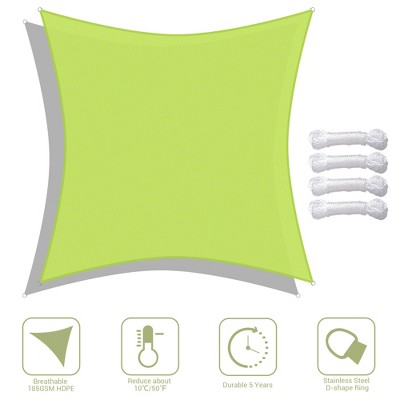 Yescom 18x18 Ft 97% UV Block Square Sun Shade Sail Canopy Outdoor Backyard Garden Pool Green