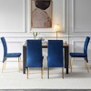Okak Modern Nordic Velvet Dining Chairs Set of 4, Kitchen Side Chairs with Gold Metal Legs & High Back Cushion for Dining Room - 3 of 4