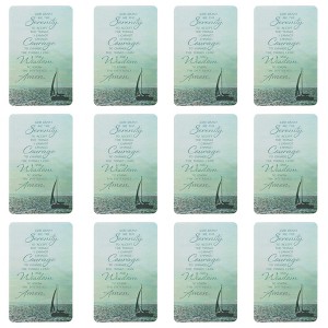 Serenity Prayer Sky Blue 3 x 2.5 Cardstock Paper Pocket Bookmarks Pack of 12 - 1 of 2
