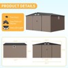 10x12 FT Outdoor Storage Shed, Metal Garden Tool Shed with Updated Frame Structure, Lockable Doors and Windows, Ideal for Backyard Garden Lawn, Brown - 2 of 4