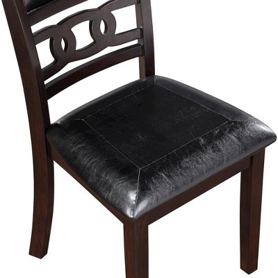 Ebony Faux Leather Upholstered Wood Dining Side Chair Set