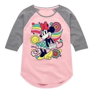 Girls' - Disney - Mickey & Friends Shirt Tail Raglan Graphic T-shirt - 1 of 3