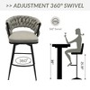 DSVIMOY Counter and Bar Stool Set of 2 Swivel Barstools with Footrest and Linen Upholstery for Kitchen, Gray, 35.43"*22.44"*15.75" - 3 of 4