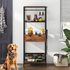 Lyngins Modern Multi-Level Pet Tree Storage Tower for Indoors,Dog/Cat Condo Cabinet with Shelves,Feeding Station - 1 of 4