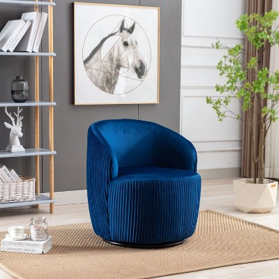 Blue velvet best sale barrel chair