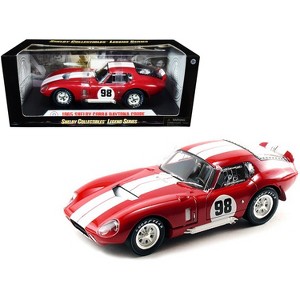 1965 Shelby Cobra Daytona Coupe #98 Red with White Stripes 1/18 Diecast Model Car by Shelby Collectibles - 1 of 3