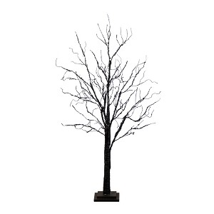 Nearly Natural 4-ft Pre-Lit Halloween Black Twig Artificial Tree with 180 Orange & Purple LED Lights - 1 of 1