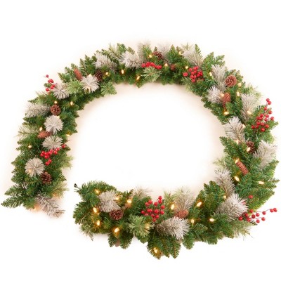 MOEPISY 9 Ft Christmas Garland Prelit with 50 Led Lights