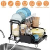 KTMBDW Dish Drying Rack for Kitchen Counter, Stainless Steel Sink Organization and Storage Essentials with Cutlery Holder, Home and Appartment, Black - 4 of 4