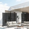 PexFix 72  x 47 Inch Louvered Design Metal Privacy Screen Freestanding Outdoor Divider Panel for Patio Deck Balcony Heavy Duty Base Weatherproof Black - 2 of 4
