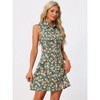 Allegra K Women's Sleeveless Turndown Collar Mini Button Down Floral Print Dress - 2 of 4