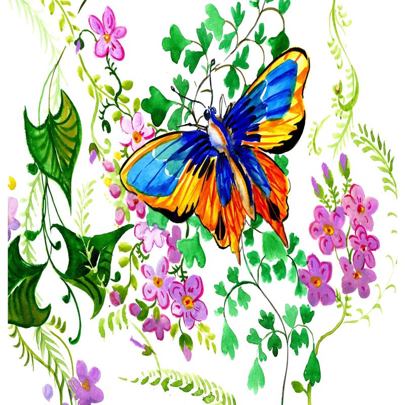Americanflat 71" x 74" Shower Curtain, Butterfly An Lflowers by Suren Nersisyan, 3 of 9