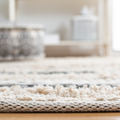 Gray Braided Handmade Rectangular 4' x 6' Wool Cotton Rug