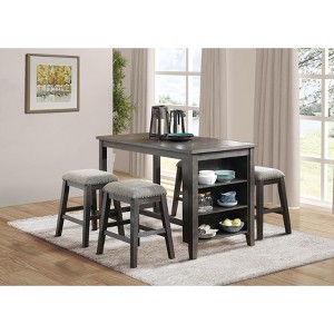 NicBex Dining Table Modern Counter Height Dining Table with Built-in Shelves for Kitchen and Dining Room - 1 of 4