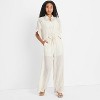 Women's High-Rise Wide Leg Embellished Eyelet Pull-On Pants - Future Collective - 3 of 3