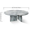 27.6" Round Marble Coffee Table, Upscale Genuine Natural Stone Table with Unique Veining for Living Room - Cuddlewood - 4 of 4