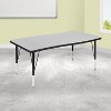 Flash Furniture 28"W x 47.5"L Rectangle Wave Flexible Collaborative Thermal Laminate Activity Table - Height Adjustable Short Legs - image 2 of 4