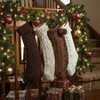 4 Pack Knit Stockings 18 Inch Farmhouse Large Rustic Neutral Knitted Stockings Ornaments Hanging Xmas Decorations - 3 of 4