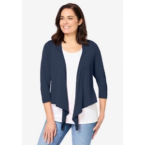 Woman Within Women's Plus Size Versa-Tie Cardigan - 1 of 4