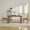 CLIHOME Set of 2 French Decor Chairs, Louis Dining Chairs with Square Rattan Backrest and Exquisitely Carved Solid Wood Frame - 2 of 4