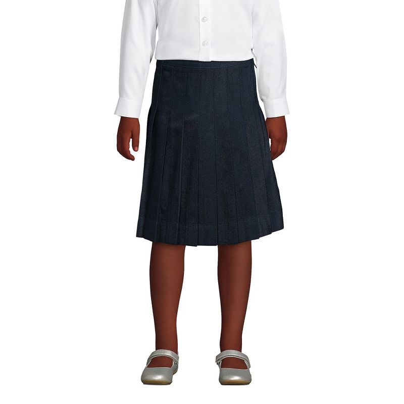 Lands' End Lands' End School Uniform Kids Solid Pleated Skirt Below the Knee, 3 of 4