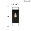 Possini Euro Design Jericho Modern Wall Light Sconce Textured Black Hardwire 7 1/4" Fixture Clear Glass for Bedroom Bathroom Vanity Reading Hallway - 4 of 4
