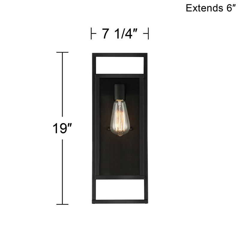 Possini Euro Design Jericho Modern Wall Light Sconce Textured Black Hardwire 7 1/4" Fixture Clear Glass for Bedroom Bathroom Vanity Reading Hallway, 5 of 9