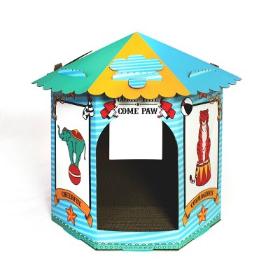 American Cat Club Circus Cat House with Scratchboard - Yellow