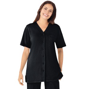 Woman Within Plus Size 7-Day Short-Sleeve Baseball Tunic - 1 of 4