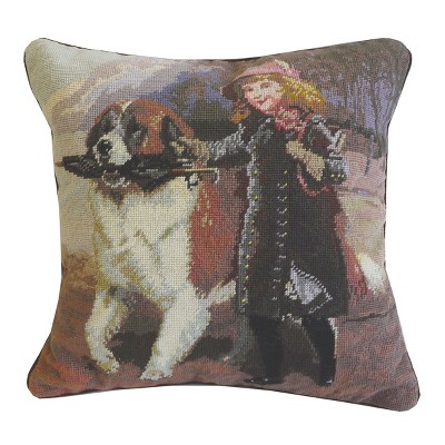 C&F Home 18" x 18" Off To School Needlepoint Throw Pillow