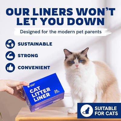 Panther Armor Compostable Cat Litter Liners with Drawstring, 25 Count