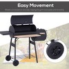 NicBex 48" Steel Portable BBQ Charcoal Grill&Offset Smoker Combo,Outdoor Camping Grill with 2 Shelves,1 Bottom Grate,Chimney,Thermometer&Wheels - 4 of 4